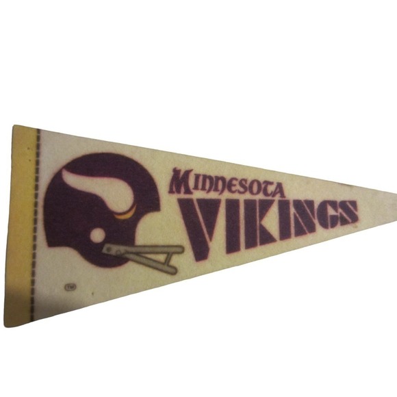 Vintage Minnesota Vikings Football NFL Mini Pennant Flag Rare 4X9 - Picture 4 of 8
